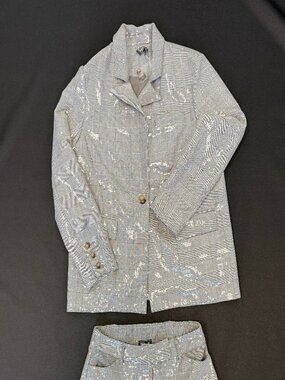 Sequin Business Blazer with Matching Skort SZ Medium